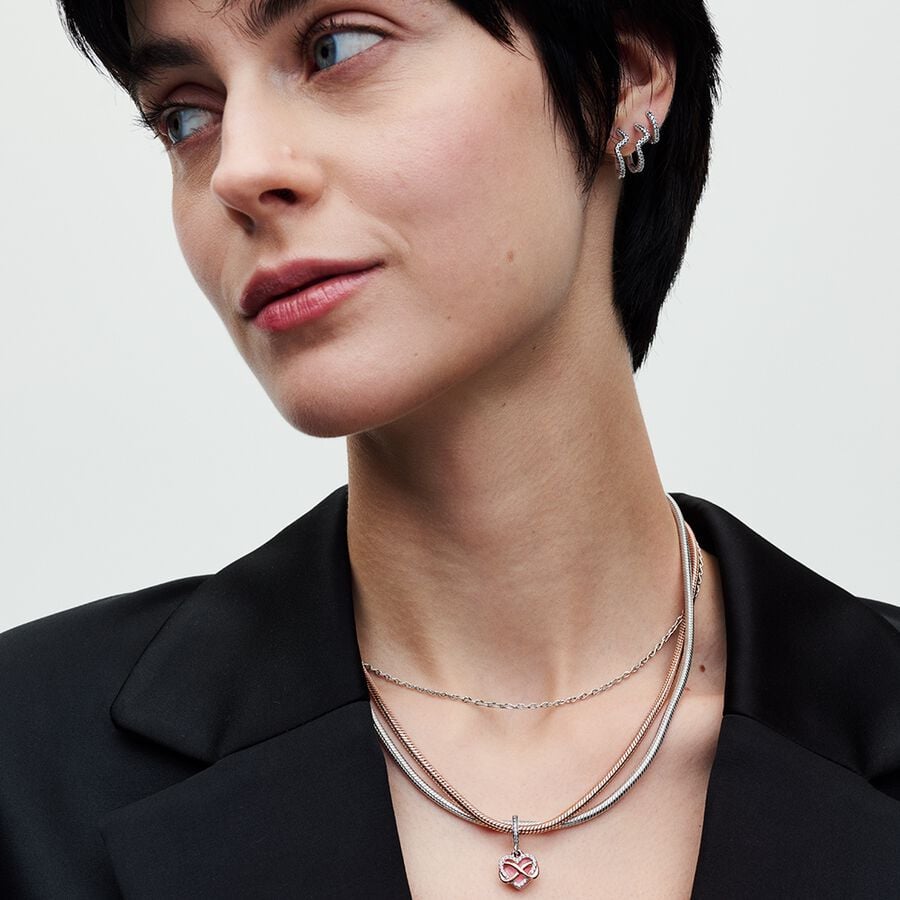 Sparkling Infinity Heart Dangle Charm