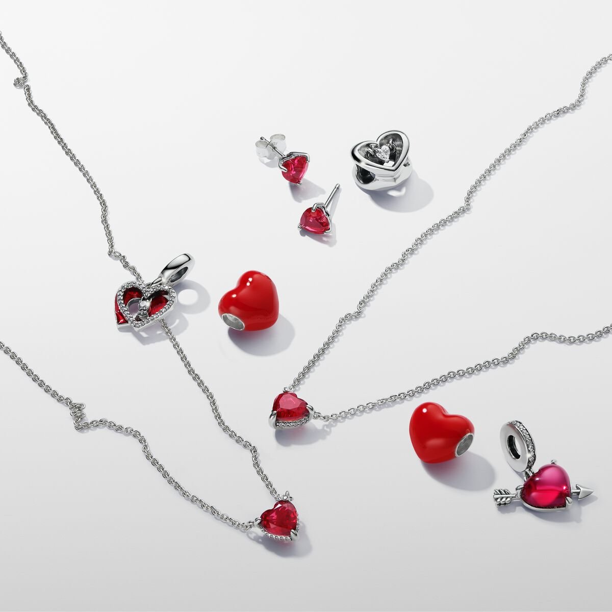 Red Heart & Keyhole Double Dangle Charm
