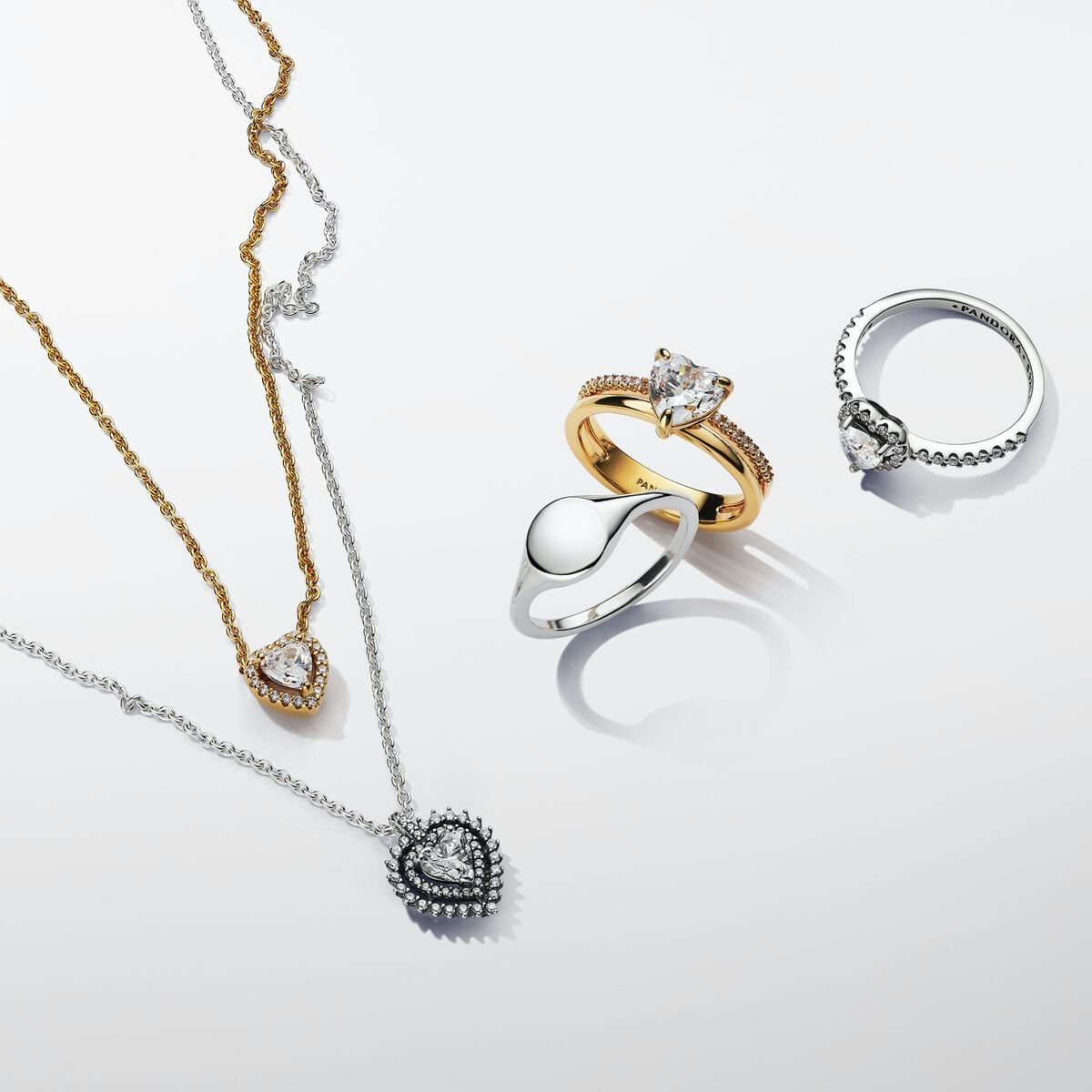 Sparkling Heart Halo Pendant Necklace