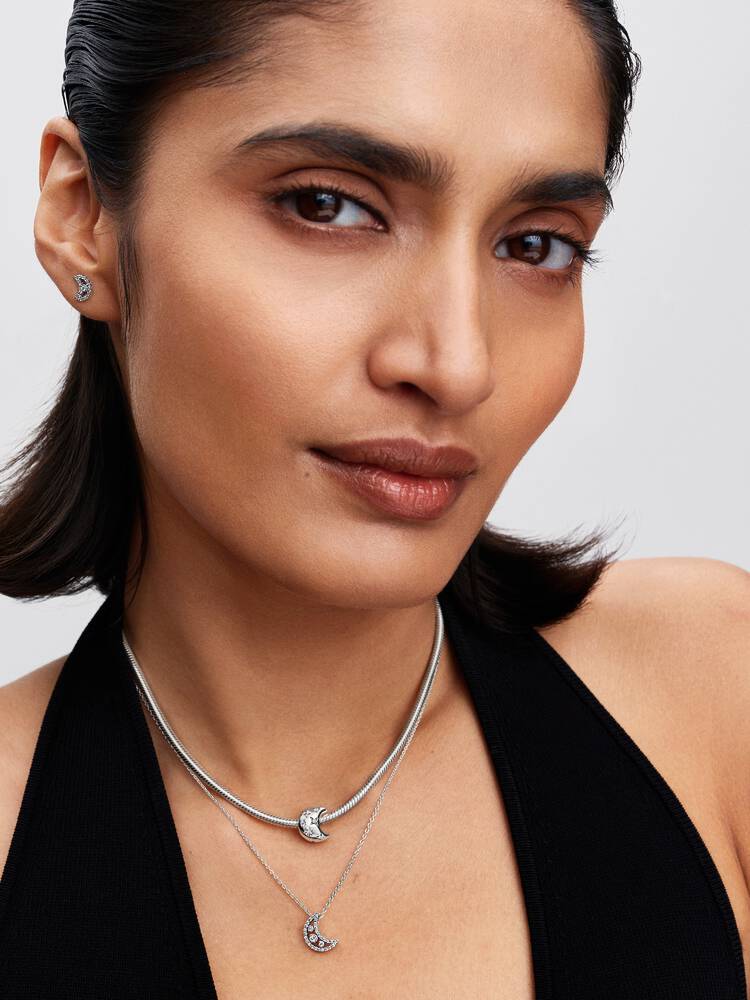 Sparkling Moon Stud Earrings - Pandora West Africa EARRINGS   