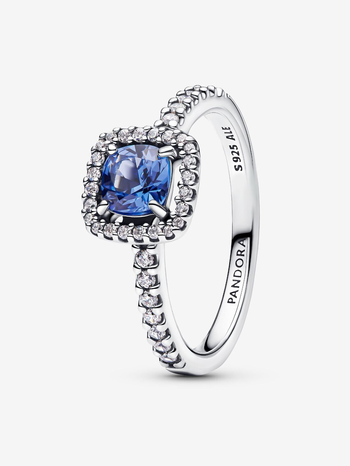 Sparkling Square Blue Halo Ring - Pandora West Africa    