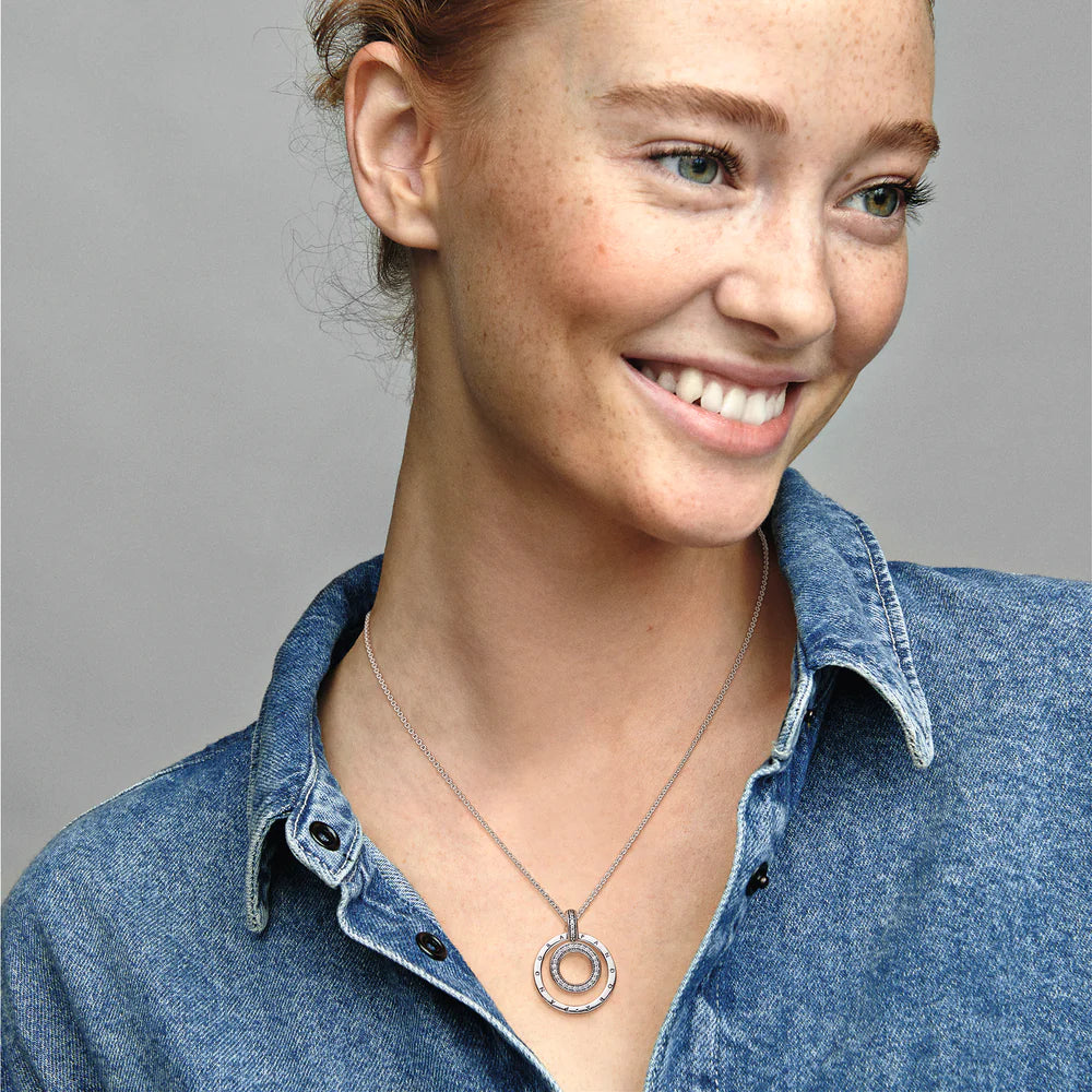 Pandora Signature Pavé & Beads Pendant & Necklace