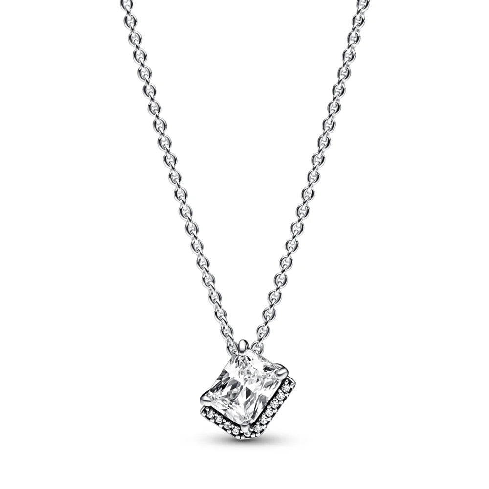 Rectangular Sparkling Halo Collier Necklace Pandora West Africa