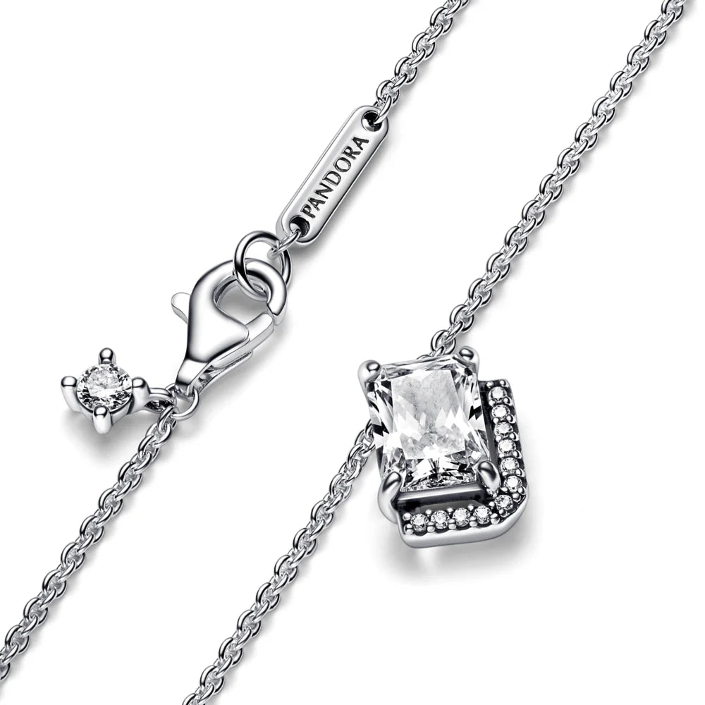 Rectangular Sparkling Halo Collier Necklace Pandora West Africa