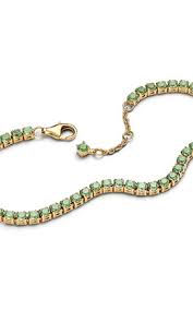 Sparkling Green Tennis Bracelet 14k gold plating 561469C02 /2025 D